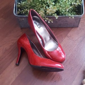 Patent Red Pumps